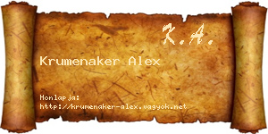 Krumenaker Alex névjegykártya